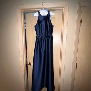 Alfred Sung Full Length Sleeveless Sateen Formal Maxi Dress